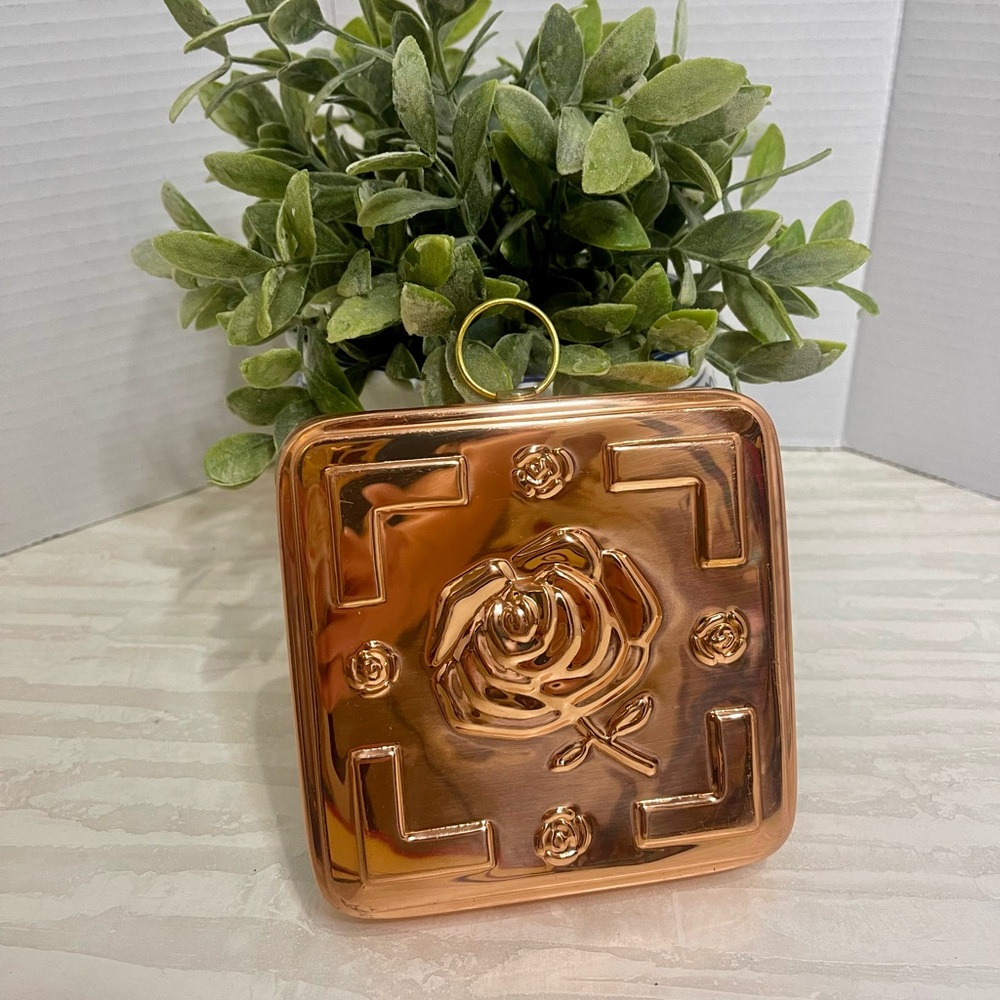 Vintage Square Miniature Rose Copper Mold - Picture 2 of 4